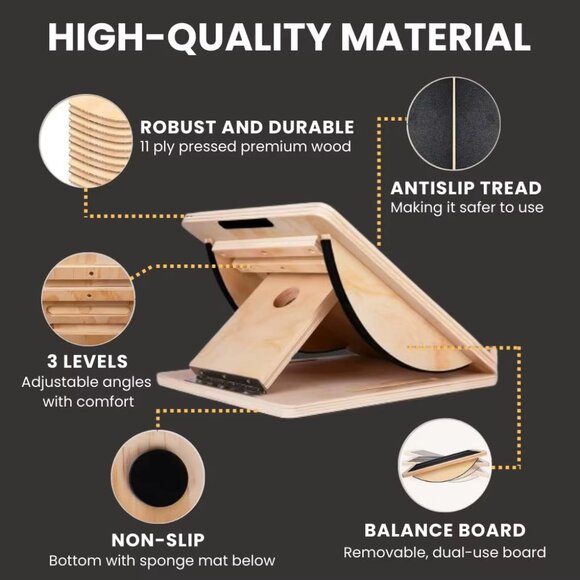 Adjustable Incline Board and Calf Stretcher, Slant Board(1 pack) - Picture 9 of 12